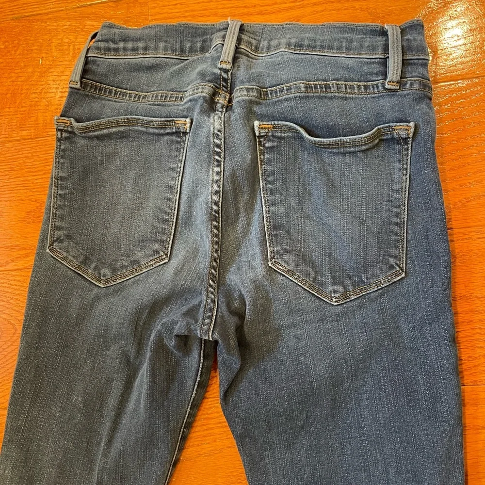 FRAME Denim Le High Skinny Jeans Distressed High Rise Blue Size 26 - Picture 4 of 4